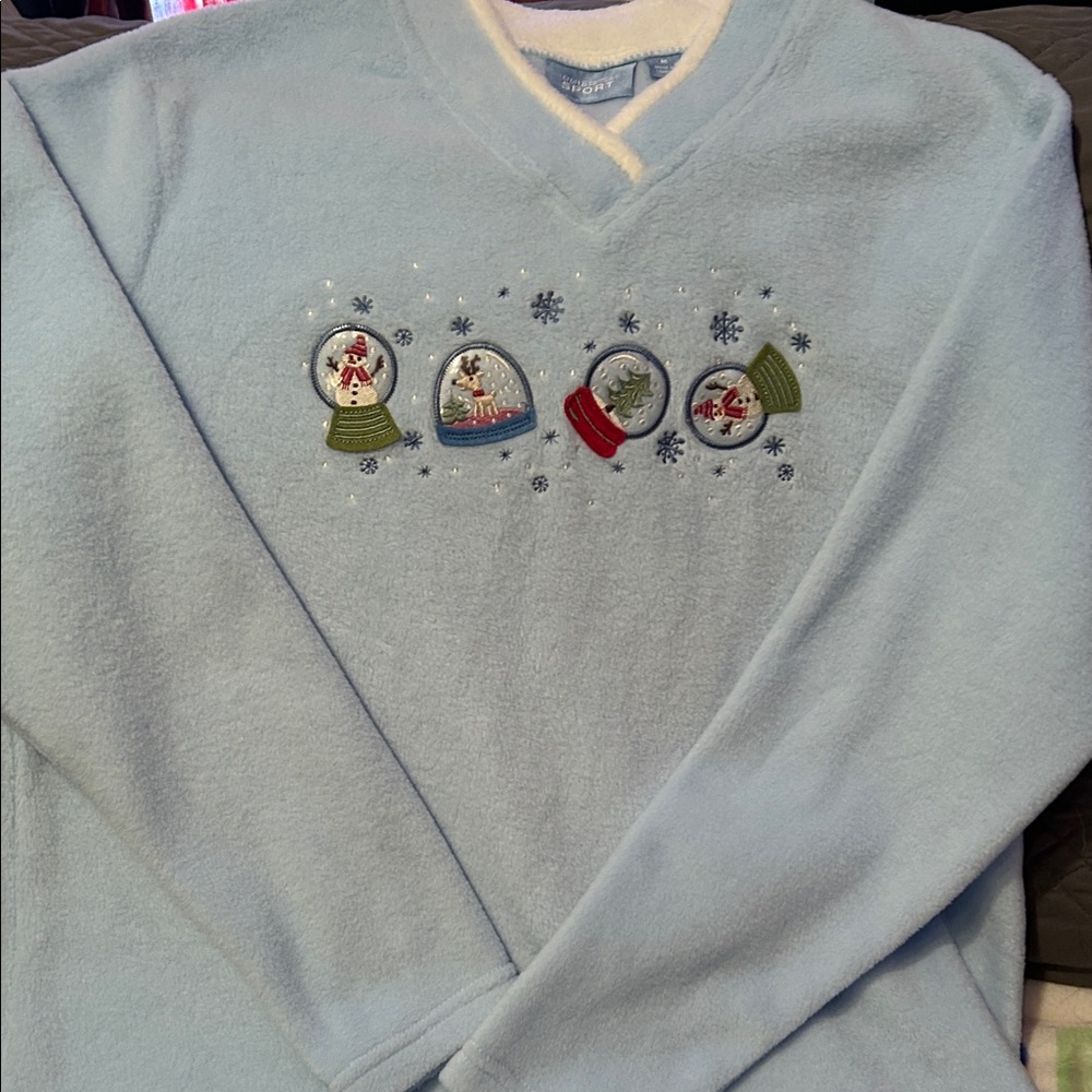 Croft & Barrow Sport Light Blue Fleece Pullover - Picture 6 of 8